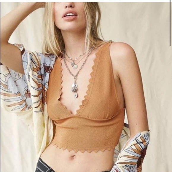 Free People Tan Crop Top - Picture 2 of 5